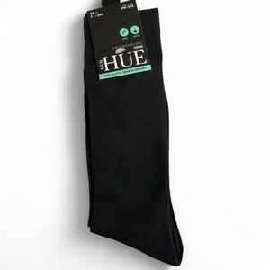 HUE Mens Slim Cushioned Sole Socks One‎ Size 8.5” Cuff Black